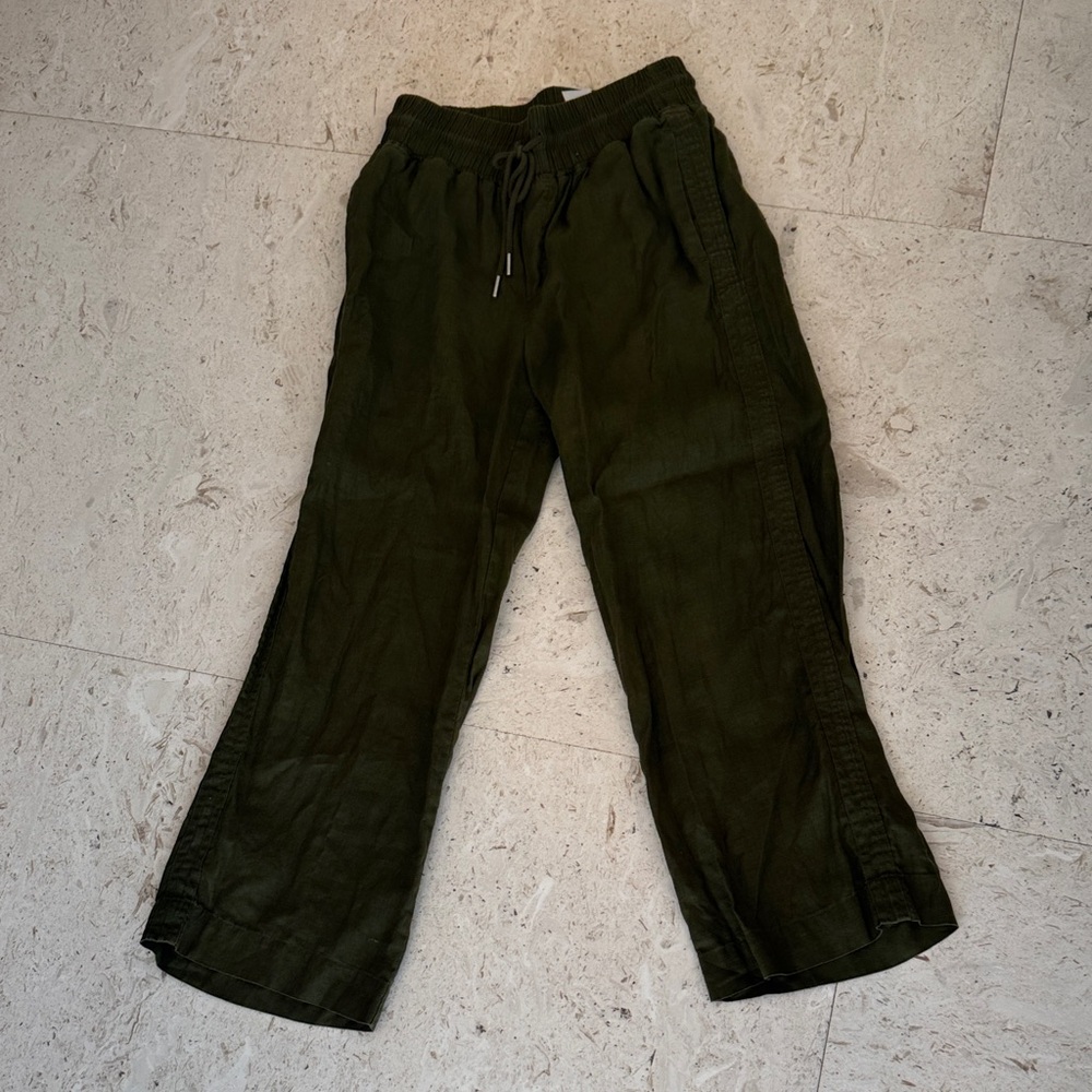 Quince Olive Green Linen Women's Cargo Pants